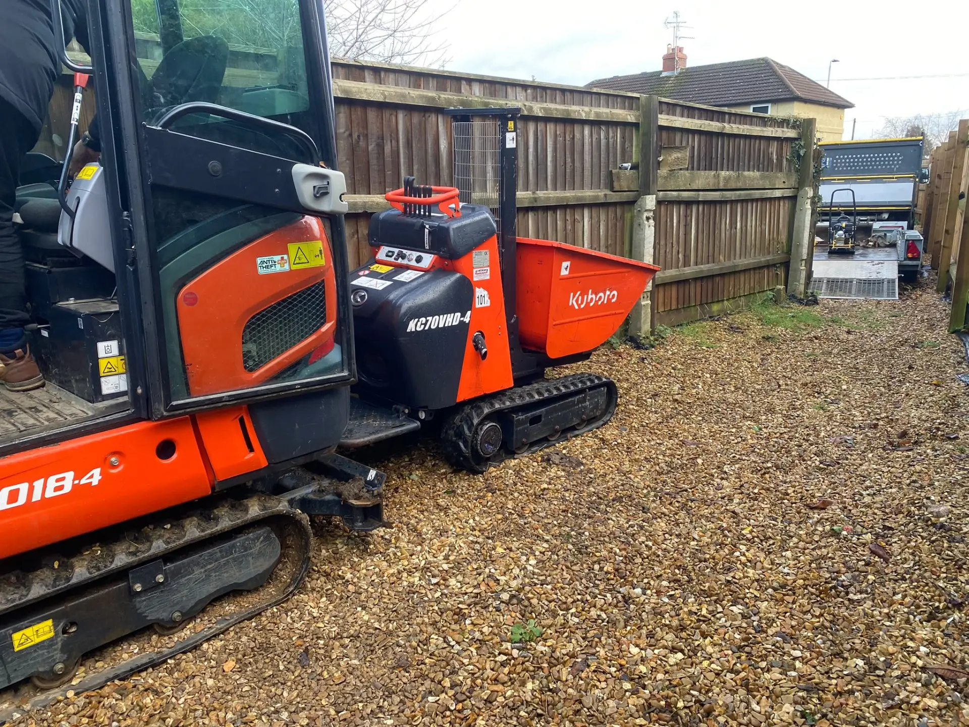 Kubota tracked dumper on a Cambridgeshire site